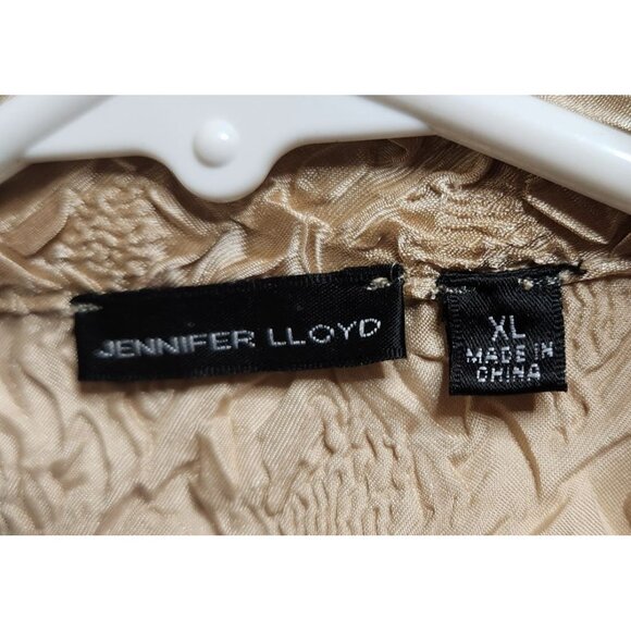 Gold Blouse Jennifer Lloyd XL Long Sleeve Button-Up party office new years - Picture 3 of 7